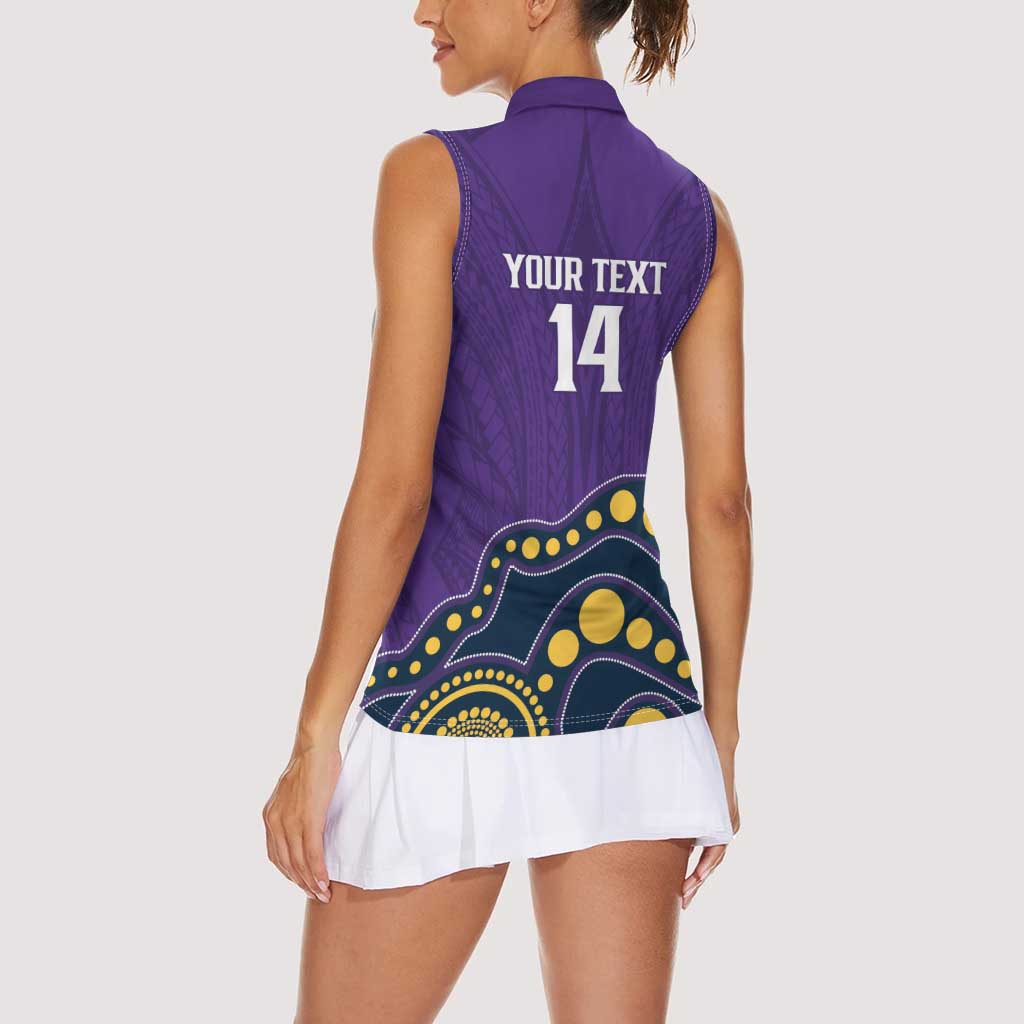 NRL Melbourne Rugby Custom Women Sleeveless Polo Shirt Premiers Trophy Ride The Storm - Aussie Hoodie