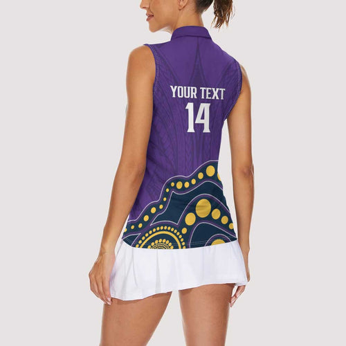 NRL Melbourne Rugby Custom Women Sleeveless Polo Shirt Premiers Trophy Ride The Storm - Aussie Hoodie