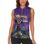 NRL Melbourne Rugby Custom Women Sleeveless Polo Shirt Premiers Trophy Ride The Storm - Aussie Hoodie