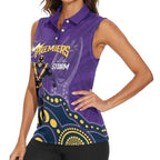 NRL Melbourne Rugby Custom Women Sleeveless Polo Shirt Premiers Trophy Ride The Storm - Aussie Hoodie
