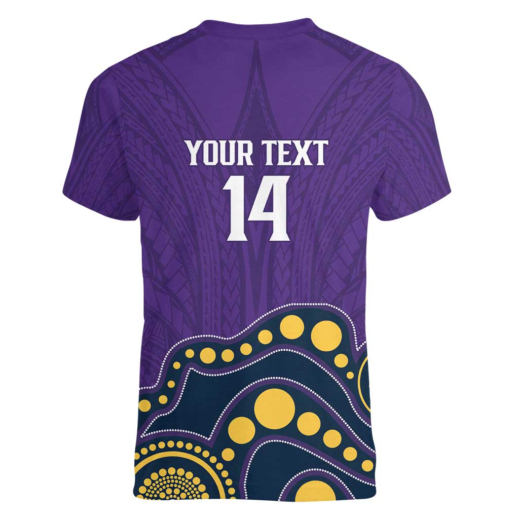 NRL Melbourne Rugby Custom Women V-Neck T-Shirt Premiers Trophy Ride The Storm - Aussie Hoodie