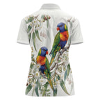 Australia Rainbow Lorikeets White Eucalyptus Blossoms Women Polo Shirt