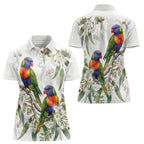 Australia Rainbow Lorikeets White Eucalyptus Blossoms Women Polo Shirt