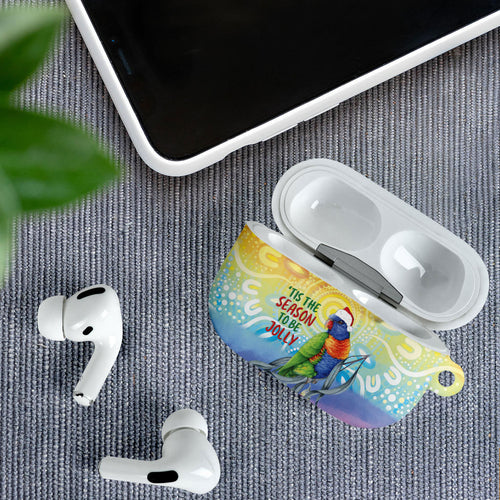 Rainbow Lorikeets Australia Christmas AirPods Case Eucalyptus Blossoms Aboriginal Art