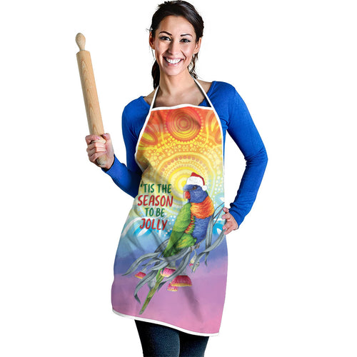 Rainbow Lorikeets Australia Christmas Apron Eucalyptus Blossoms Aboriginal Art