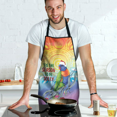 Rainbow Lorikeets Australia Christmas Apron Eucalyptus Blossoms Aboriginal Art