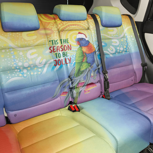 Rainbow Lorikeets Australia Christmas Back Car Seat Cover Eucalyptus Blossoms Aboriginal Art