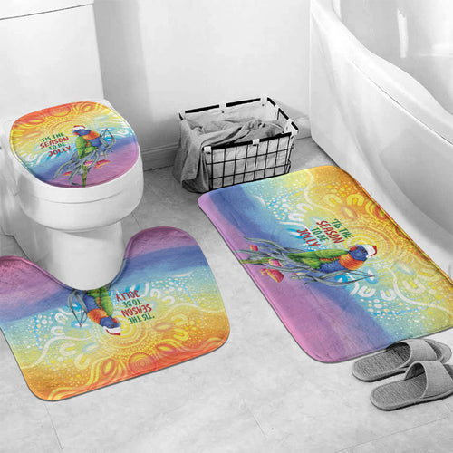 Rainbow Lorikeets Australia Christmas Bathroom Set Eucalyptus Blossoms Aboriginal Art