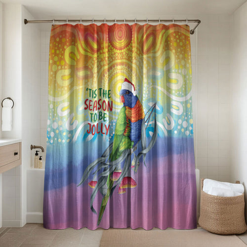 Rainbow Lorikeets Australia Christmas Bathroom Set Eucalyptus Blossoms Aboriginal Art