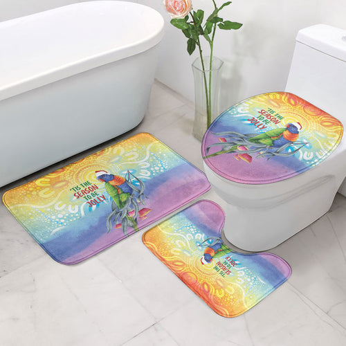 Rainbow Lorikeets Australia Christmas Bathroom Set Eucalyptus Blossoms Aboriginal Art