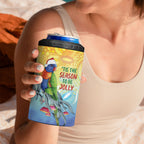 Rainbow Lorikeets Australia Christmas 4 in 1 Can Cooler Tumbler Eucalyptus Blossoms Aboriginal Art