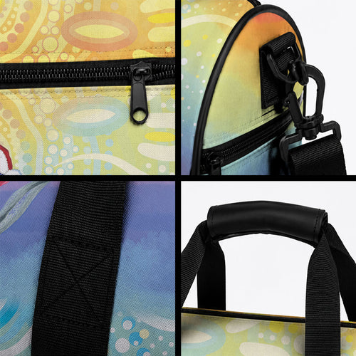 Rainbow Lorikeets Australia Christmas Duffle Bag Eucalyptus Blossoms Aboriginal Art
