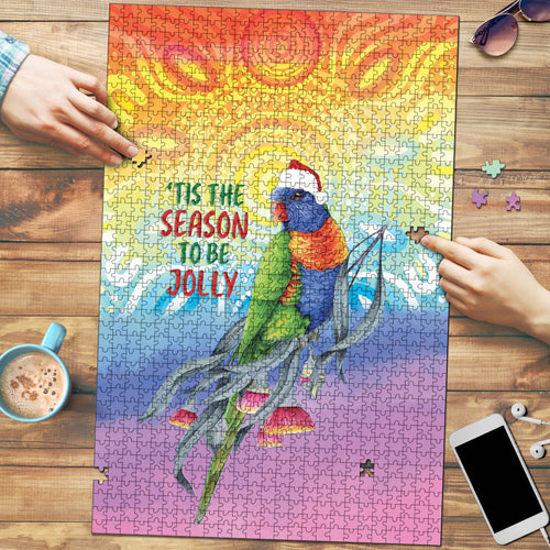 Rainbow Lorikeets Australia Christmas Puzzle Eucalyptus Blossoms Aboriginal Art