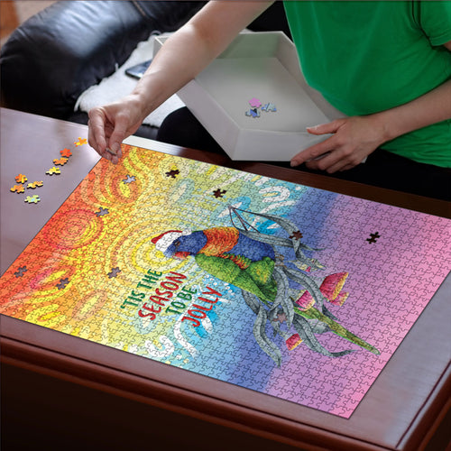 Rainbow Lorikeets Australia Christmas Puzzle Eucalyptus Blossoms Aboriginal Art