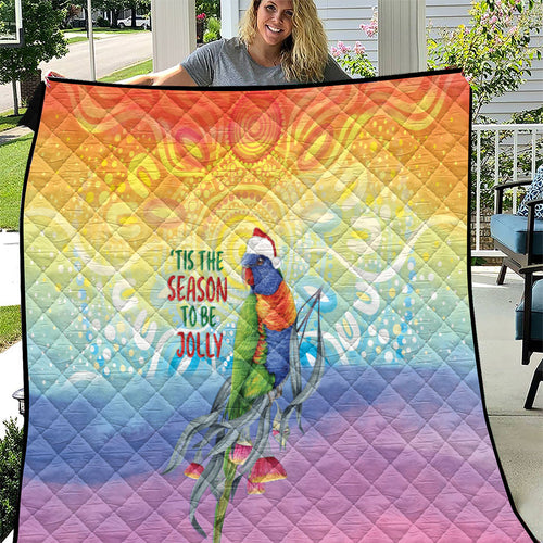 Rainbow Lorikeets Australia Christmas Quilt Eucalyptus Blossoms Aboriginal Art