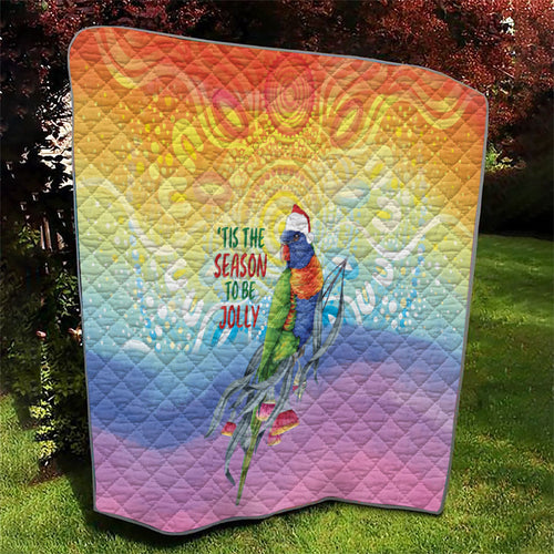 Rainbow Lorikeets Australia Christmas Quilt Eucalyptus Blossoms Aboriginal Art