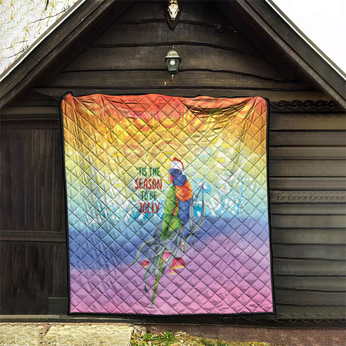 Rainbow Lorikeets Australia Christmas Quilt Eucalyptus Blossoms Aboriginal Art