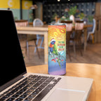 Rainbow Lorikeets Australia Christmas Skinny Tumbler Eucalyptus Blossoms Aboriginal Art