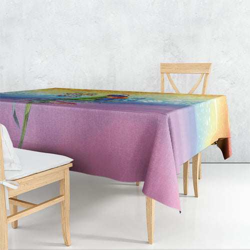 Rainbow Lorikeets Australia Christmas Tablecloth Eucalyptus Blossoms Aboriginal Art