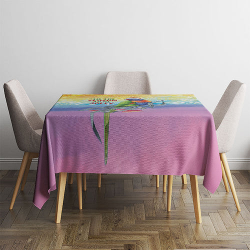 Rainbow Lorikeets Australia Christmas Tablecloth Eucalyptus Blossoms Aboriginal Art