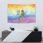 Rainbow Lorikeets Australia Christmas Tapestry Eucalyptus Blossoms Aboriginal Art