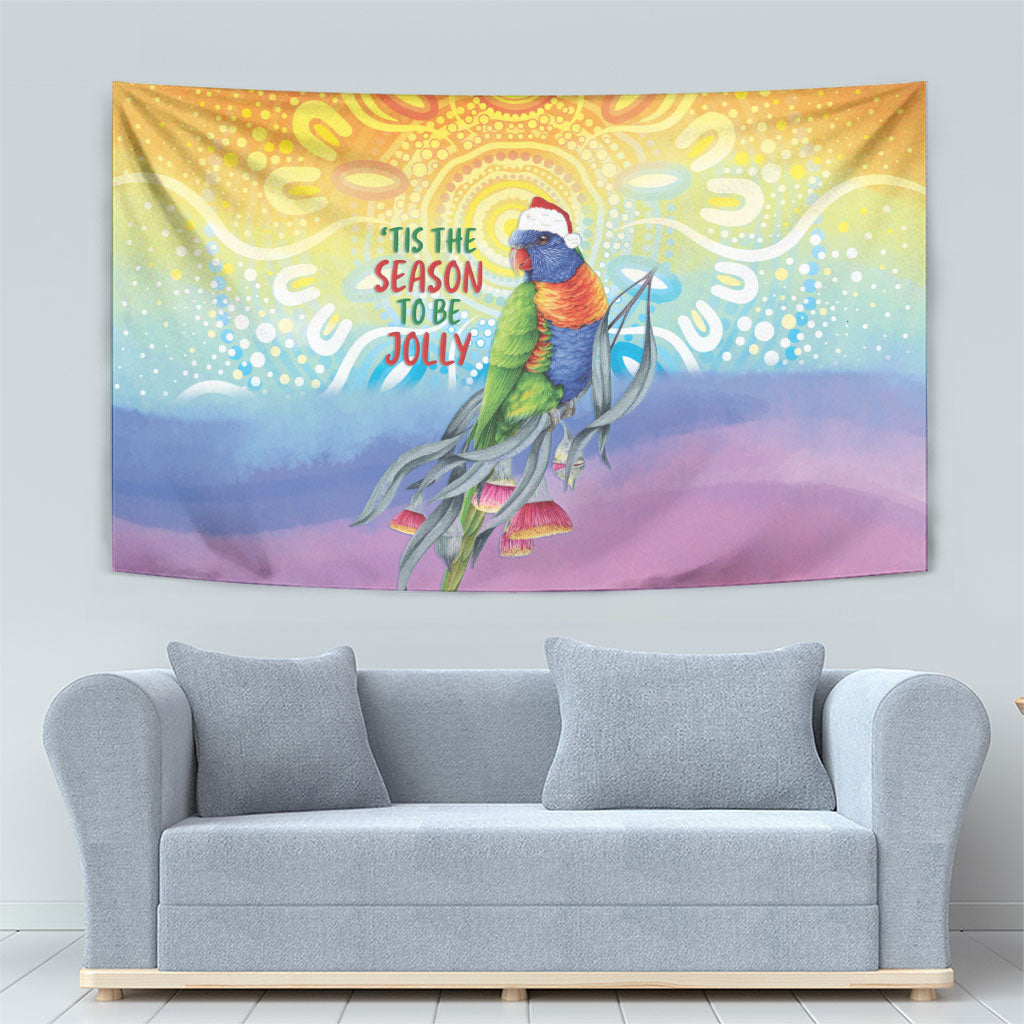 Rainbow Lorikeets Australia Christmas Tapestry Eucalyptus Blossoms Aboriginal Art