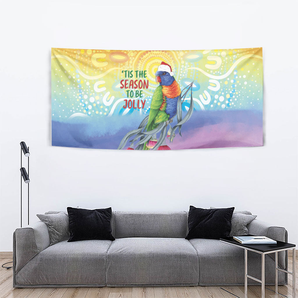 Rainbow Lorikeets Australia Christmas Tapestry Eucalyptus Blossoms Aboriginal Art