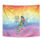 Rainbow Lorikeets Australia Christmas Tapestry Eucalyptus Blossoms Aboriginal Art
