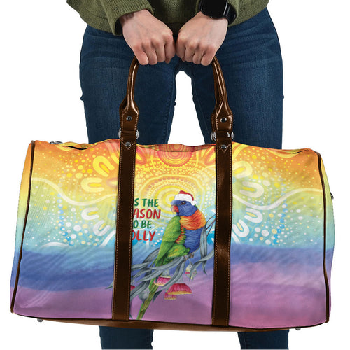 Rainbow Lorikeets Australia Christmas Travel Bag Eucalyptus Blossoms Aboriginal Art