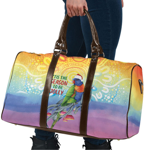 Rainbow Lorikeets Australia Christmas Travel Bag Eucalyptus Blossoms Aboriginal Art