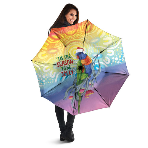 Rainbow Lorikeets Australia Christmas Umbrella Eucalyptus Blossoms Aboriginal Art