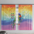 Rainbow Lorikeets Australia Christmas Window Curtain Eucalyptus Blossoms Aboriginal Art