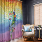 Rainbow Lorikeets Australia Christmas Window Curtain Eucalyptus Blossoms Aboriginal Art