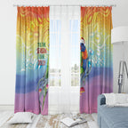Rainbow Lorikeets Australia Christmas Window Curtain Eucalyptus Blossoms Aboriginal Art