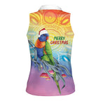 Rainbow Lorikeets Australia Christmas Women Sleeveless Polo Shirt Eucalyptus Blossoms Aboriginal Art
