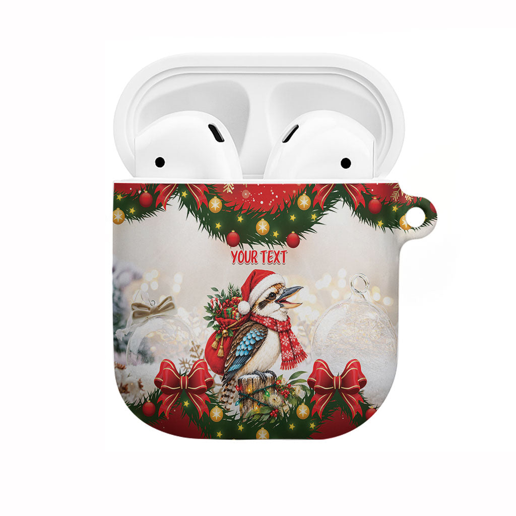 Personalised Kookaburra Australia Christmas AirPods Case Kooka-la-la-la-la Xmas Bows