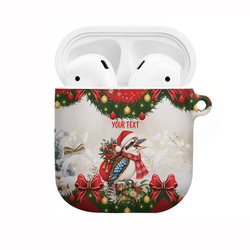 Personalised Kookaburra Australia Christmas AirPods Case Kooka-la-la-la-la Xmas Bows