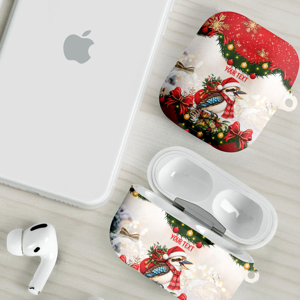 Personalised Kookaburra Australia Christmas AirPods Case Kooka-la-la-la-la Xmas Bows