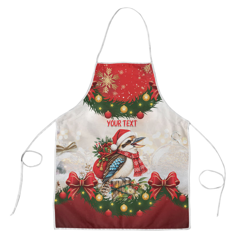Personalised Kookaburra Australia Christmas Apron Kooka-la-la-la-la Xmas Bows