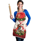 Personalised Kookaburra Australia Christmas Apron Kooka-la-la-la-la Xmas Bows
