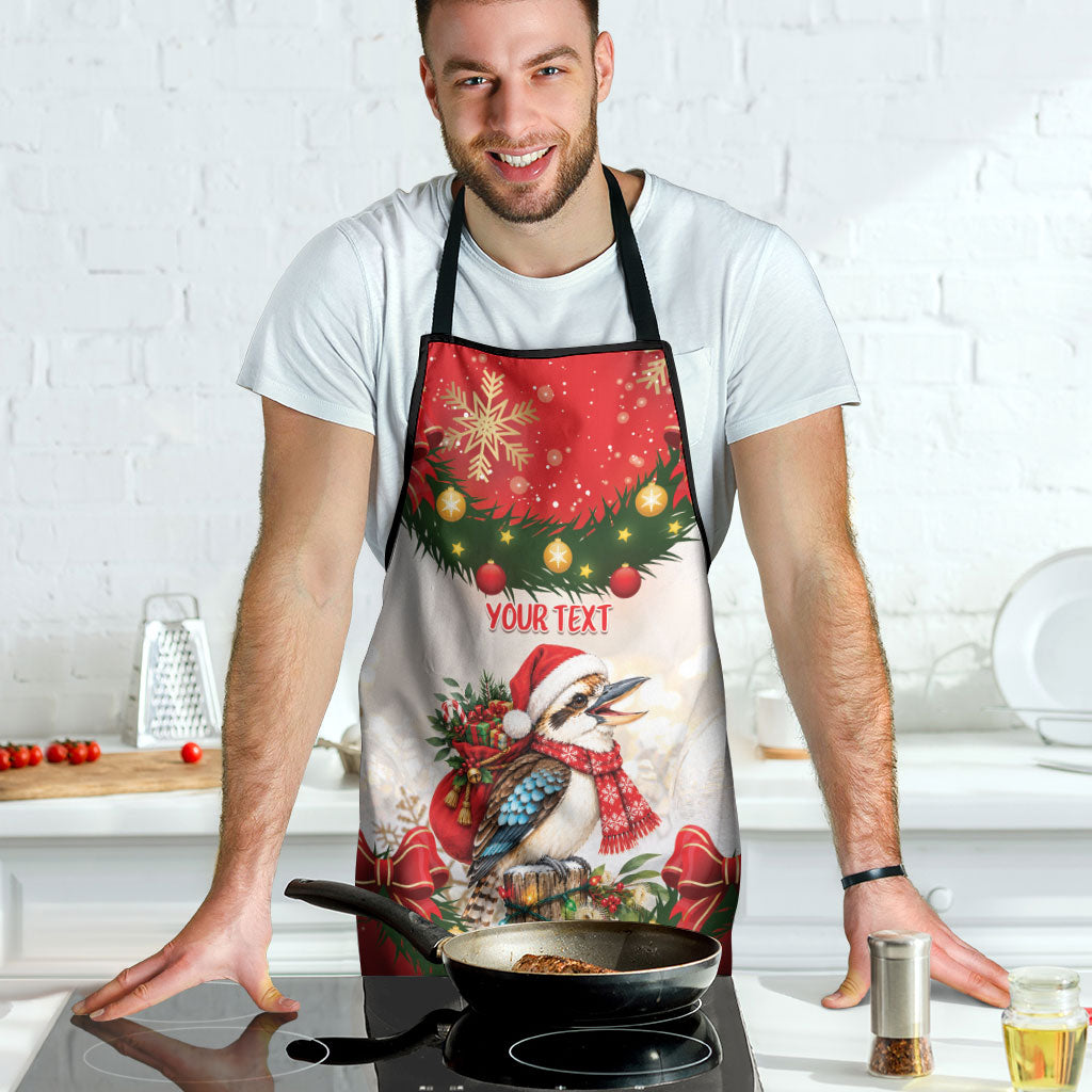 Personalised Kookaburra Australia Christmas Apron Kooka-la-la-la-la Xmas Bows