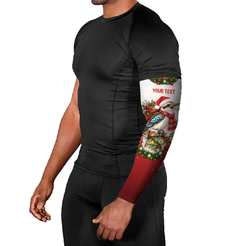 Personalised Kookaburra Australia Christmas Arm Sleeves Kooka-la-la-la-la Xmas Bows