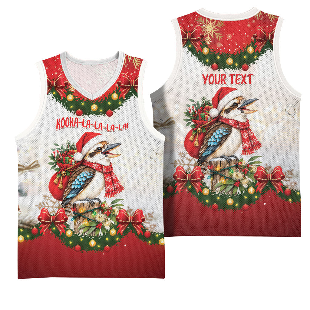 Personalised Kookaburra Australia Christmas Basketball Jersey Kooka-la-la-la-la Xmas Bows