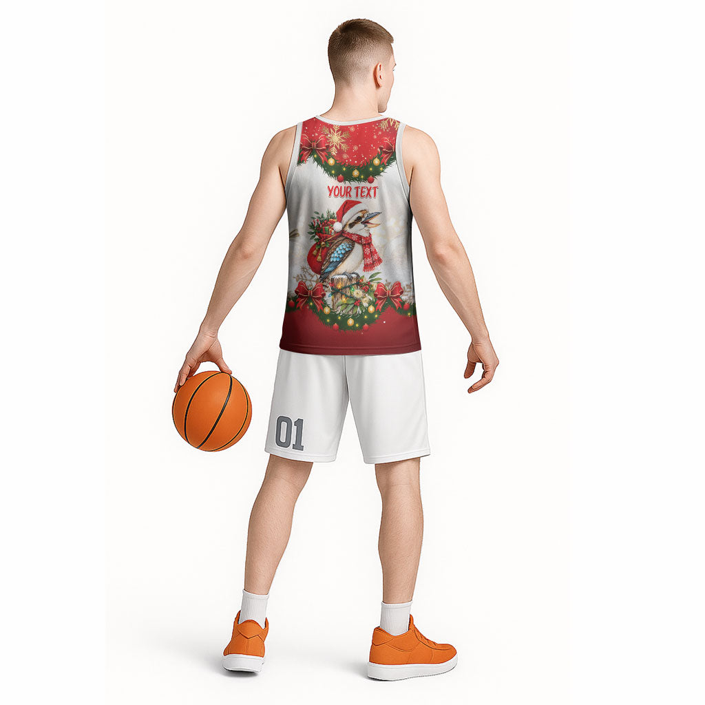 Personalised Kookaburra Australia Christmas Basketball Jersey Kooka-la-la-la-la Xmas Bows