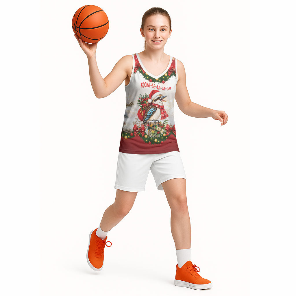Personalised Kookaburra Australia Christmas Basketball Jersey Kooka-la-la-la-la Xmas Bows