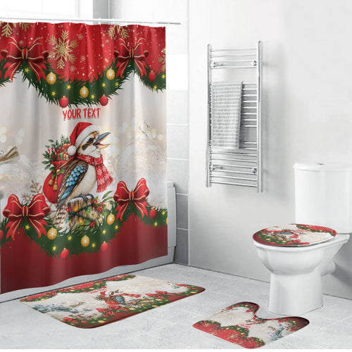 Personalised Kookaburra Australia Christmas Bathroom Set Kooka-la-la-la-la Xmas Bows