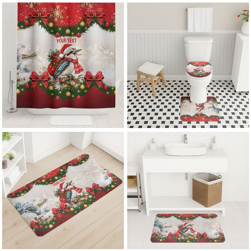 Personalised Kookaburra Australia Christmas Bathroom Set Kooka-la-la-la-la Xmas Bows