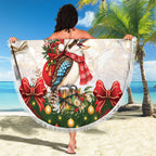 Personalised Kookaburra Australia Christmas Beach Blanket Kooka-la-la-la-la Xmas Bows