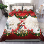 Personalised Kookaburra Australia Christmas Bedding Set Kooka-la-la-la-la Xmas Bows