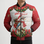 Personalised Kookaburra Australia Christmas Bomber Puffer Jacket Kooka-la-la-la-la Xmas Bows